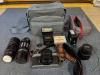 Yashica TL Electro 35mm film camera with accessories