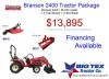 Branson 2400 4x4 loader mower box blade tractor package!