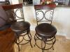 Swivel Bar chairs Set (Metal frame with leather seats