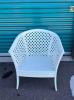 Outdoor Patio Chair White Lattice Resin Heavy
