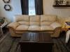 Off white full grain leather couch