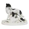 Circa 1930 German Neu Tettau Porcelain Two Borzoi Dogs Figurine