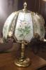 VINTAGE FLOWER AND BRASS TOUCH LAMP