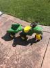John Deere Kids Ride On Toy 3 Wheel Pedal Tractor Trailer