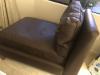 Custom brown calf leather chaise lounge / sofa / reading couch